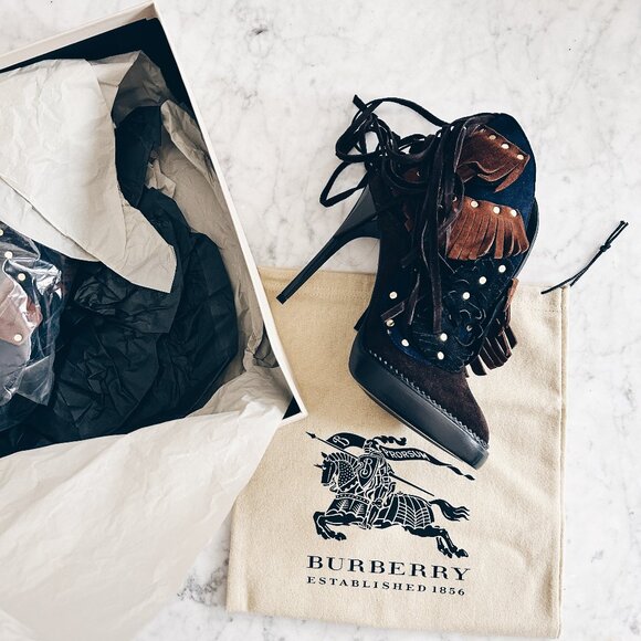Brand New in Box: Burberry V Cut Ankle Bootie (UK 36, US 6). MSRP $1495 - Picture 1 of 9